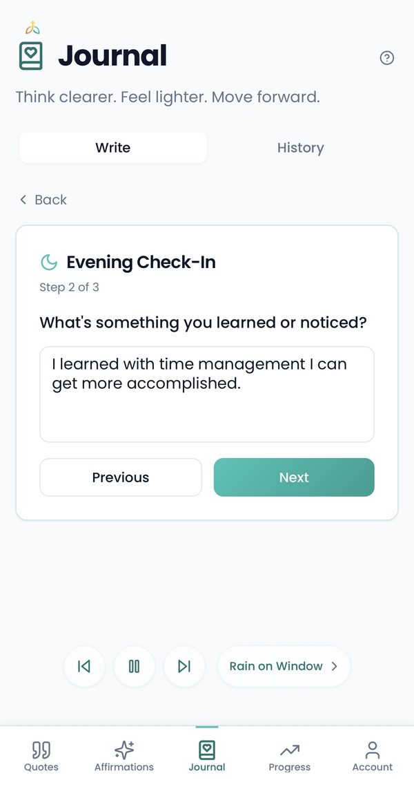 Everlift saved reflections and entries