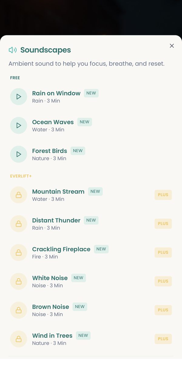 Everlift soundscapes list